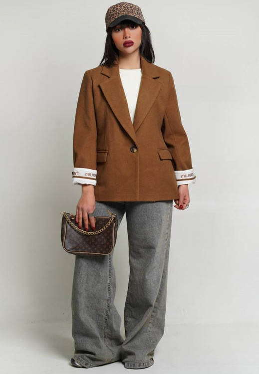 کت فوتر رنگ قهوه ای و کرم