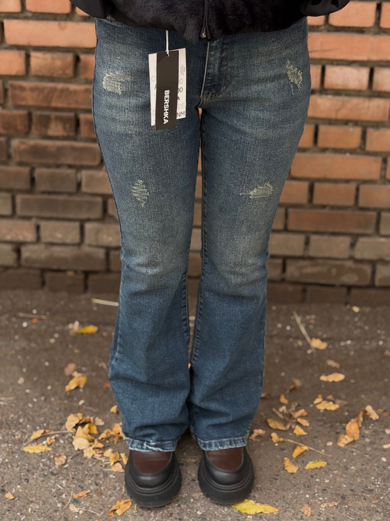 شلوار جین برشکا مدل بوت کات – رنگ آبی