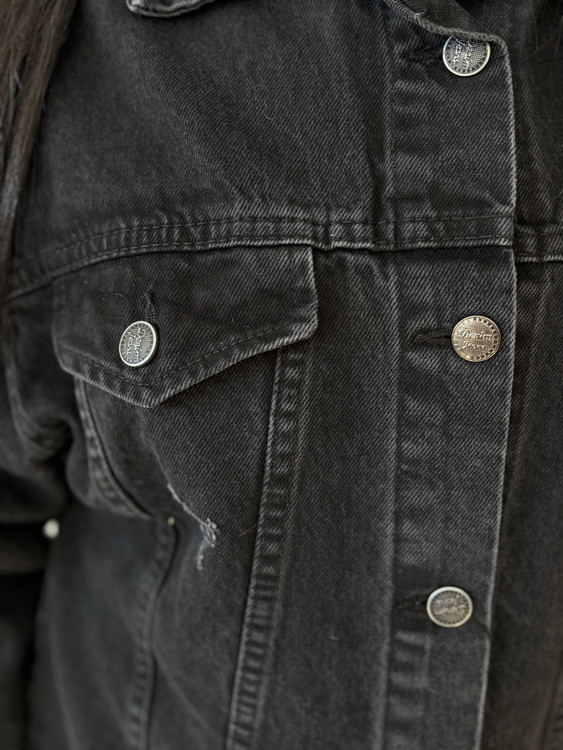 کت جین کوتاه – رنگ ذغالی