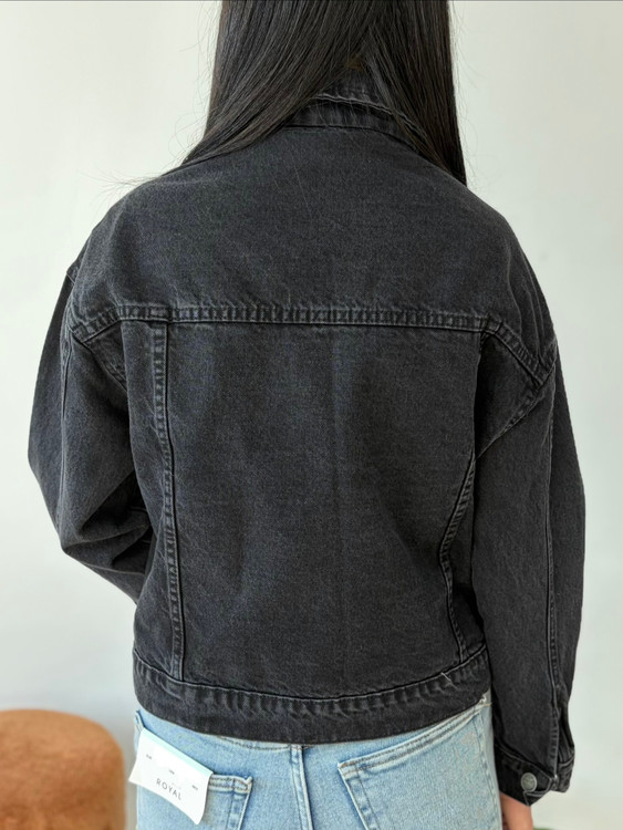 کت جین کوتاه – رنگ ذغالی